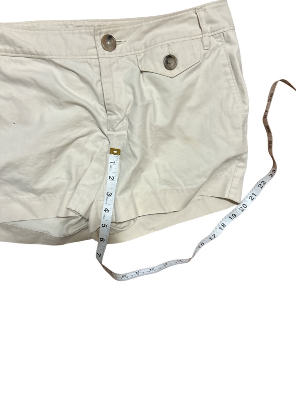 Banana Republic Chino Shorts Womens 6 Cream Khaki Casual Coastal Preppy Summer - Picture 5 of 7